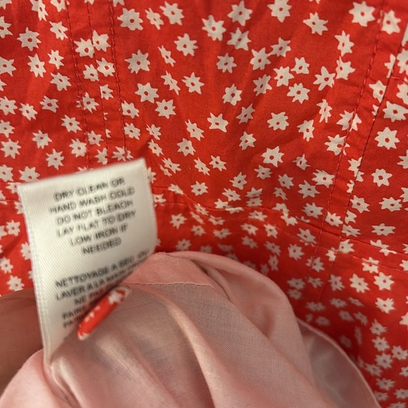 Rebecca Taylor MALIA FLORAL POPLIN DRESS IN CHERRY COMBO sz 8 - Picture 8 of 9